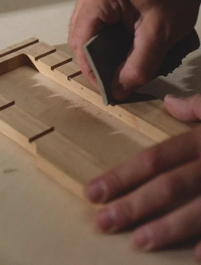 Grain detail of the laminated bamboo panel