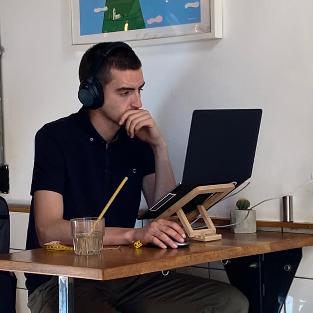 Omar, our product designer, testing an early prototype